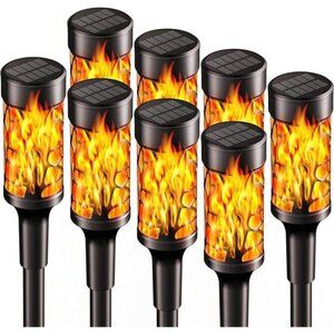 8 Pack Solar Outdoor Lights, Extra-Bright Solar Torch Lights